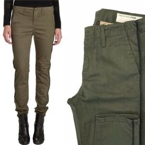 rag & bone Green Ollie Stretch Twill Ankle Pants
